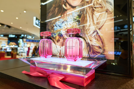 MILAN MALPENSA, ITALY - CIRCA NOVEMBER, 2017: goods on display at Victoria's secret shop at...