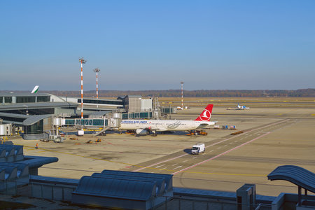 MILAN MALPENSA, ITALY - CIRCA NOVEMBER, 2017: view from Milan-Malpensa airport, Terminal 1.のeditorial素材
