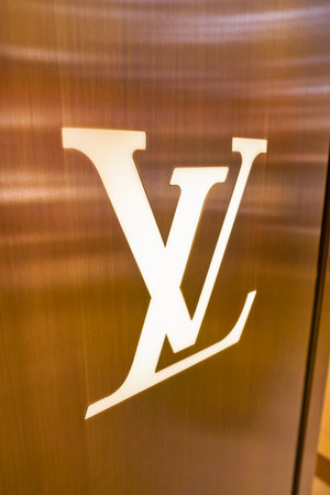 MILAN, ITALY - CIRCA NOVEMBER, 2017: Louis Vuitton sign at Rinascente. Rinascente is a collection of high-end stores.のeditorial素材