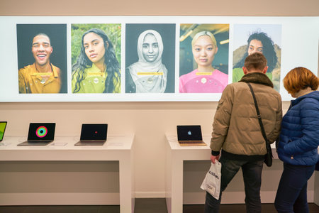 KALININGRAD, RUSSIA - CIRCA MARCH, 2018: inside iCenter store at Europe shopping center.のeditorial素材