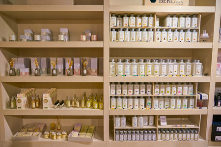 MILAN, ITALY - CIRCA NOVEMBER, 2017: goods on display at Rinascente shopping center in Milan. Rinascente is a collection of high-end stores.のeditorial素材