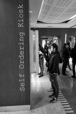 MILAN, ITALY - CIRCA NOVEMBER, 2017: inside McDonald's restaurant. McDonald's is an American...