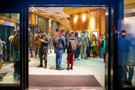 MILAN, ITALY - CIRCA NOVEMBER, 2017: customers at McDonald's restaurant in Milan.
