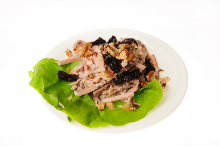 Studio shot of restaurant food, isolated on white background.の写真素材