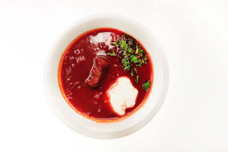 Studio shot of restaurant food, isolated on white background.の写真素材