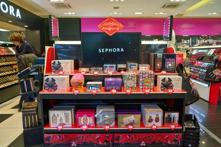 MILAN, ITALY - CIRCA NOVEMBER, 2017: inside Sephora store in Milan. Sephora is a French chain of...