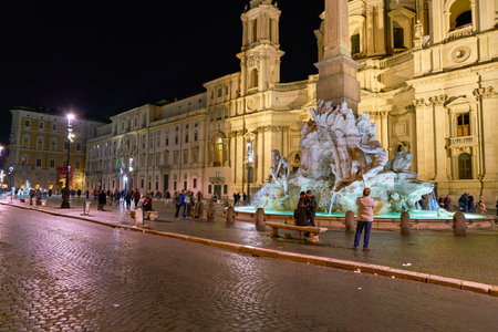 ROME, ITALY - CIRCA NOVEMBER, 2017: a fountain in Rome. Rome is the capital city of Italy.のeditorial素材