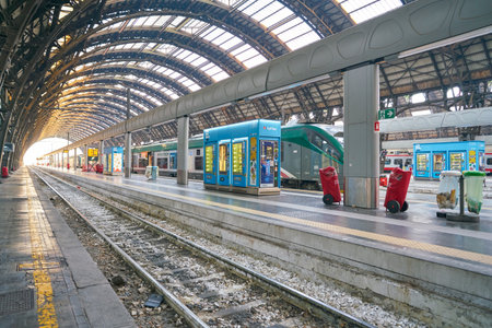 MILAN, ITALY - CIRCA NOVEMBER, 2017: Milano Centrale railway station in the daytime. Milano Centrale...