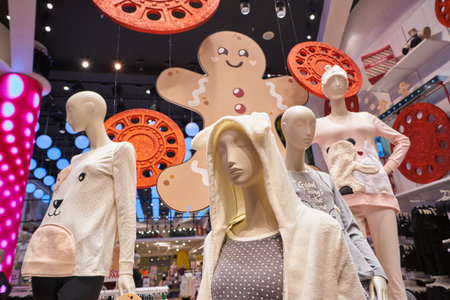 MILAN, ITALY - CIRCA NOVEMBER, 2017: inside Tezenis store in Milan. Tezenis is an Italian fashion...