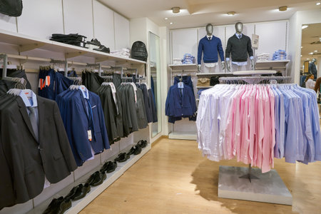 MILAN, ITALY - CIRCA NOVEMBER, 2017: inside Celio store in Milan. Celio is a French men's clothing retailer.のeditorial素材