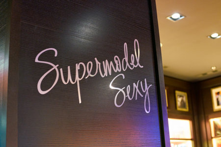 WARSAW, POLAND - CIRCA NOVEMBER, 2017: close up shot of inscription at Victoria's Secret store in...