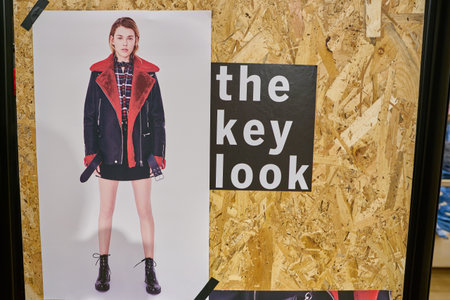MILAN, ITALY - CIRCA NOVEMBER, 2017: close up shot of photograph at Bershka store in Milan.