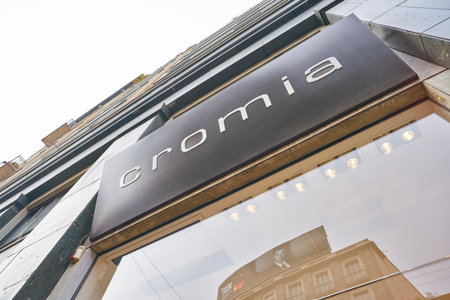 MILAN, ITALY - CIRCA NOVEMBER, 2017: Cromia sign on store in Milan, Italy