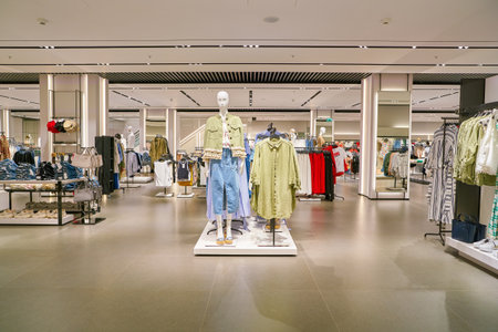 SAINT PETERSBURT, RUSSIA - CIRCA MAY, 2018: interior shot of Zara store in Galeria shopping center.のeditorial素材