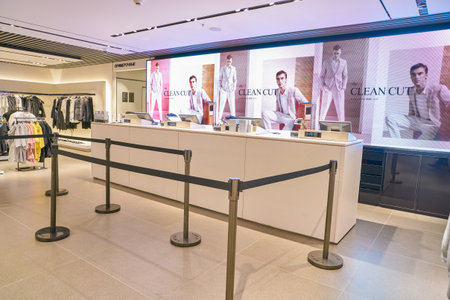 SAINT PETERSBURT, RUSSIA - CIRCA MAY, 2018: interior shot of Zara store in Galeria shopping center.