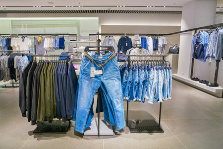 SAINT PETERSBURT, RUSSIA - CIRCA MAY, 2018: interior shot of Zara store in Galeria shopping center.のeditorial素材