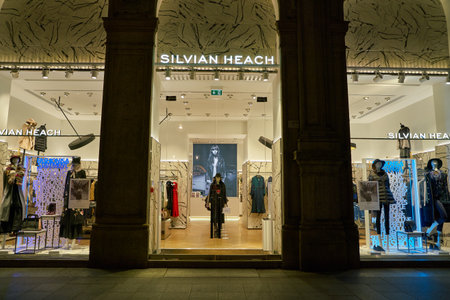 MILAN, ITALY - CIRCA NOVEMBER, 2017: shop window display of clothing at Silvian Heach store in...