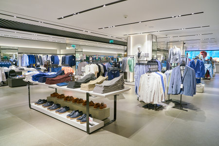 SAINT PETERSBURT, RUSSIA - CIRCA MAY, 2018: interior shot of Zara store in Galeria shopping center.