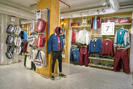 MILAN, ITALY - CIRCA NOVEMBER, 2017: inside Alcott store in Milan.のeditorial素材
