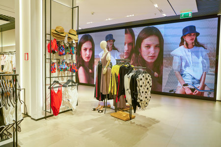 SAINT PETERSBURT, RUSSIA - CIRCA MAY, 2018: interior shot of Zara store in Galeria shopping center.