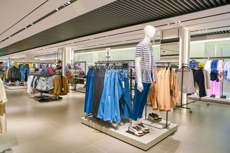 SAINT PETERSBURT, RUSSIA - CIRCA MAY, 2018: interior shot of Zara store in Galeria shopping center.
