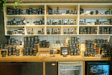 SAINT PETERSBURT, RUSSIA - CIRCA MAY, 2018: interior shot of Lush store in Galeria shopping center.のeditorial素材