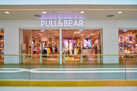SAINT PETERSBURT, RUSSIA - CIRCA MAY, 2018: entrance to Pull&Bear store in Galeria shopping center.