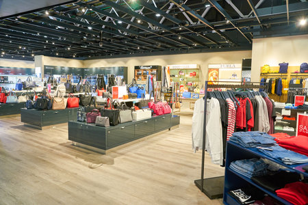 MOSCOW, RUSSIA - CIRCA JULY, 2018: interior shot of a store in Sheremetyevo International Airport