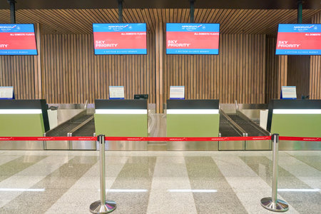 MOSCOW, RUSSIA - CIRCA JULY, 2018: business class check-in area in Sheremetyevo International...