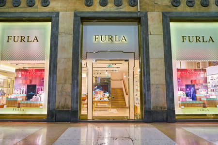 MILAN, ITALY - CIRCA NOVEMBER, 2017: entry at Furla store in Milan, Italyのeditorial素材