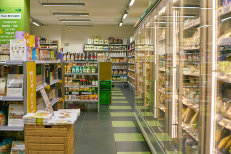 MILAN, ITALY - CIRCA NOVEMBER, 2017: interior shot of Bio c'Bon store in Milan.のeditorial素材