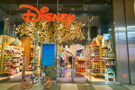MILAN, ITALY - CIRCA NOVEMBER, 2017: entrance to Disney Store in Milan, Italy.