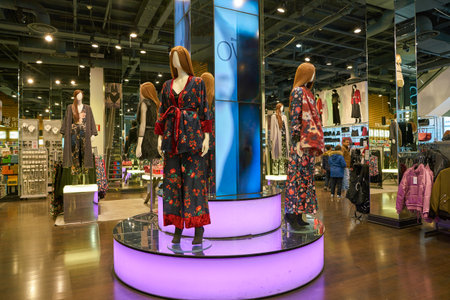 MILAN, ITALY - CIRCA NOVEMBER, 2017: inside clothing retail store in Milan.