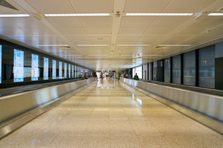 ROME, ITALY - CIRCA NOVEMBER, 2017: interior shot of Fiumicino International Airport "Leonardo da Vinci"のeditorial素材