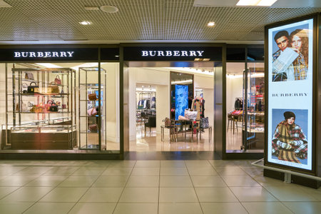 ROME, ITALY - CIRCA NOVEMBER, 2017: entrance to Burberry store in Fiumicino International Airport....