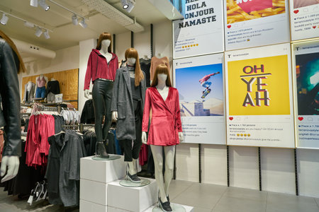 MILAN, ITALY - CIRCA NOVEMBER, 2017: inside clothing retail store in Milan.