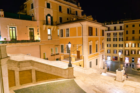 ROME, ITALY - CIRCA NOVEMBER, 2017: Piazza di Spagna viewed from the Spanish Steps. Rome is the capital city of Italy.のeditorial素材