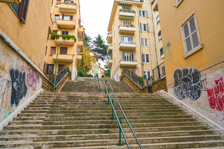 ROME, ITALY - CIRCA NOVEMBER, 2017: view of stairs in Rome. Rome is the capital city of Italy.のeditorial素材