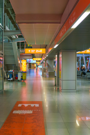 WARSAW, POLAND - CIRCA NOVEMBER, 2017: inside Warsaw Chopin Airport.のeditorial素材