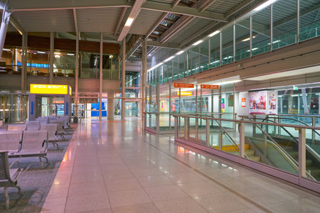 WARSAW, POLAND - CIRCA NOVEMBER, 2017: inside Warsaw Chopin Airport.のeditorial素材