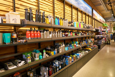 DUSSELDORF, GERMANY - CIRCA SEPTEMBER, 2018: interior shot of Globetrotter store in Dusseldorf.