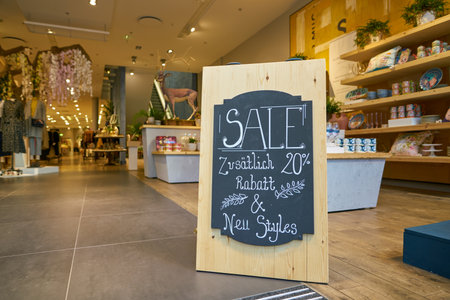 DUSSELDORF, GERMANY - CIRCA SEPTEMBER, 2018: interior shot of Anthropologie store in Dusseldorf.のeditorial素材