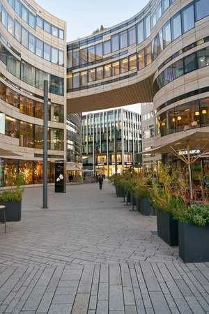 DUSSELDORF, GERMANY - CIRCA SEPTEMBER, 2018: Dusseldorf urban landscape.のeditorial素材