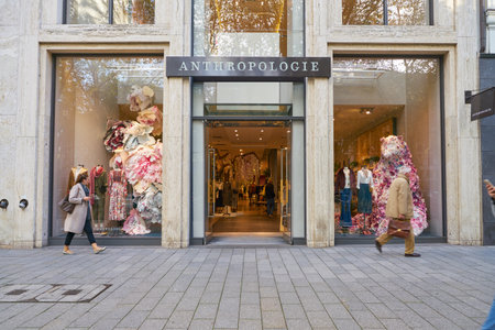 DUSSELDORF, GERMANY - CIRCA SEPTEMBER, 2018: entrance to Anthropologie store in Dusseldorf.