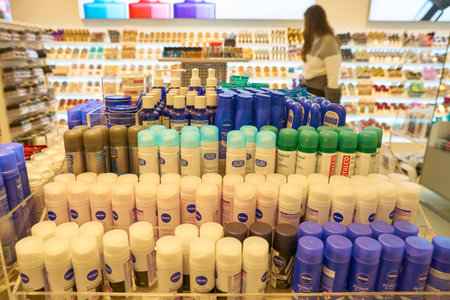 ROME, ITALY - CIRCA NOVEMBER, 2017: Nivea deodorant on display at a store in Romeのeditorial素材