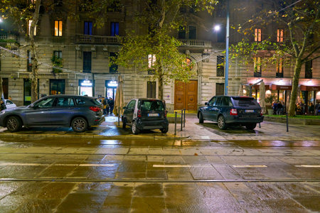 MILAN, ITALY - CIRCA NOVEMBER, 2017: Milan urban landscape. Milan is a city in northern Italy.のeditorial素材