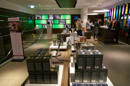 DUSSELDORF, GERMANY - CIRCA SEPTEMBER, 2018: inside Nespresso store in Dusseldorf. Nespresso...