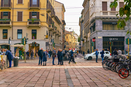 MILAN, ITALY - CIRCA NOVEMBER, 2017: Milan urban landscape. Milan is a city in northern Italy.のeditorial素材