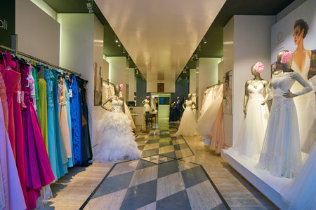 ROME, ITALY - CIRCA NOVEMBER, 2017: interior shot of a Carnevali Spose store in Rome.のeditorial素材