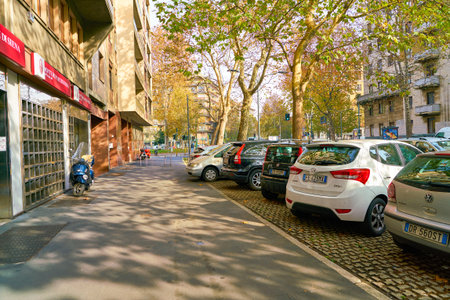 MILAN, ITALY - CIRCA NOVEMBER, 2017: Milan urban landscape. Milan is a city in northern Italy.のeditorial素材